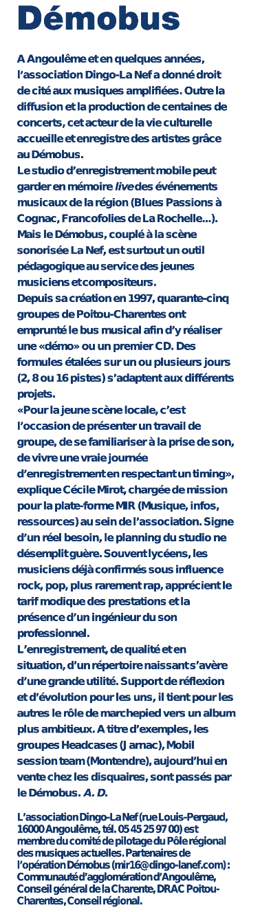 Régie du Démobus à Angoulême